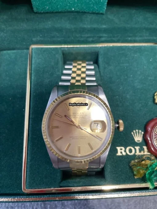 Awesome Replica Rolex Datejust 16233 Caliber 3135 Automatic Movement 36mm Gold/steel Case Mens/unisex Watch - Image 11