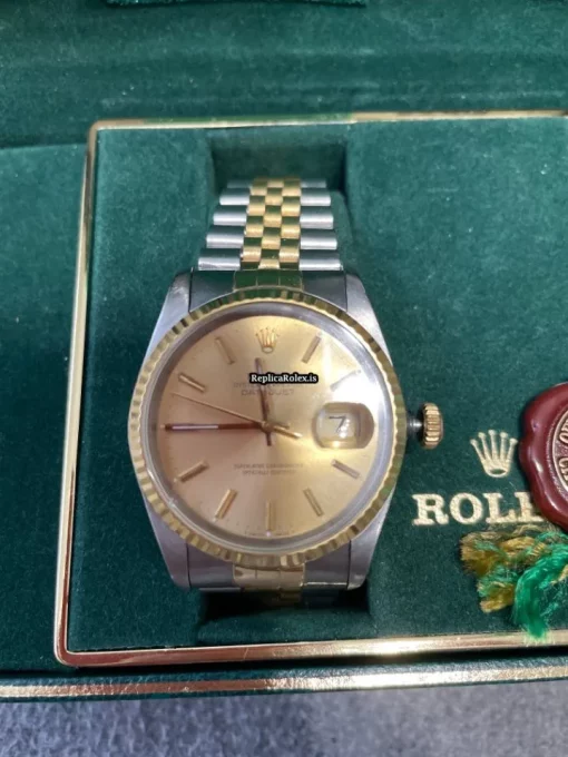 Awesome Replica Rolex Datejust 16233 Caliber 3135 Automatic Movement 36mm Gold/steel Case Mens/unisex Watch - Image 12