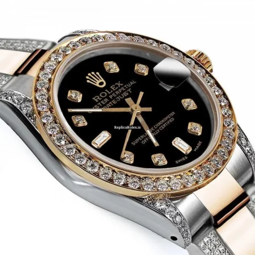 Well Made Replica Rolex Lady-datejust 69173 Automatic Movement 26mm Gold/steel Case Womens Watch - Image 3