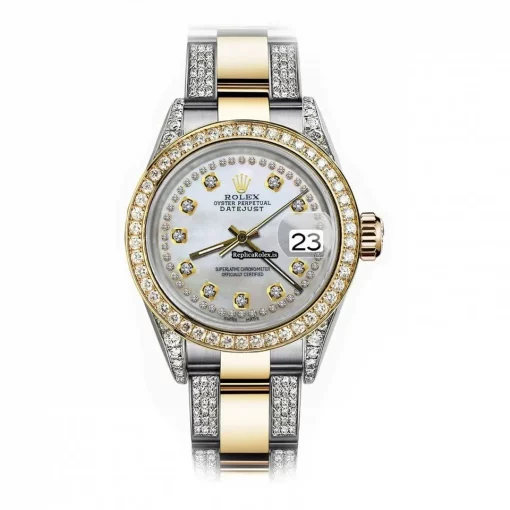 Cheap Fake Rolex Datejust 68173 Automatic Movement 31mm Gold/steel Case Womens Watch
