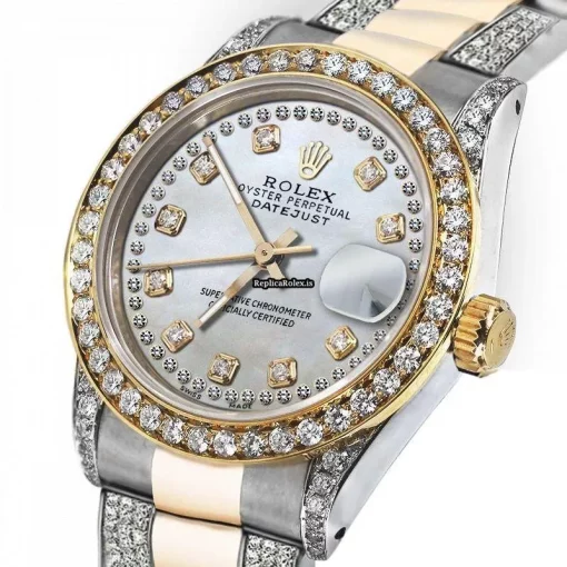 Cheap Fake Rolex Datejust 68173 Automatic Movement 31mm Gold/steel Case Womens Watch - Image 2