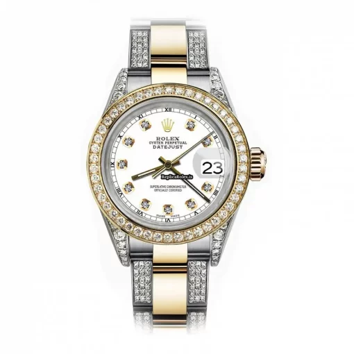 Excellent Fake Rolex Datejust 68173 Automatic Movement 31mm Gold/steel Case Womens Watch