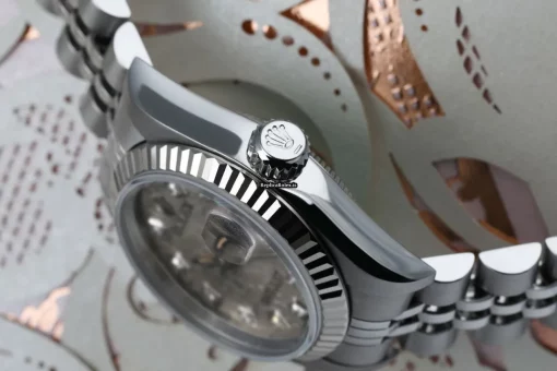Trustworthy Replicas Rolex Oyster Perpetual Lady Date 69160 Automatic Movement 26mm Steel Case Womens Watch - Image 3