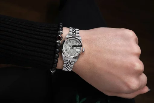 Trustworthy Replicas Rolex Oyster Perpetual Lady Date 69160 Automatic Movement 26mm Steel Case Womens Watch - Image 7
