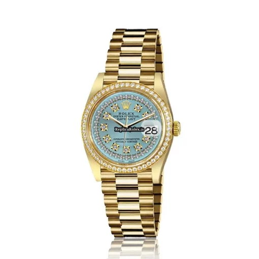 Well Made Fake Rolex Datejust 68278 Automatic Movement Womens Watch - Image 2