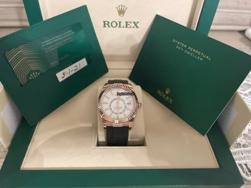 Quality Copies Rolex Sky-dweller 326235 Caliber 9001 Automatic Movement 42mm Rose Gold Case Mens/unisex Watch