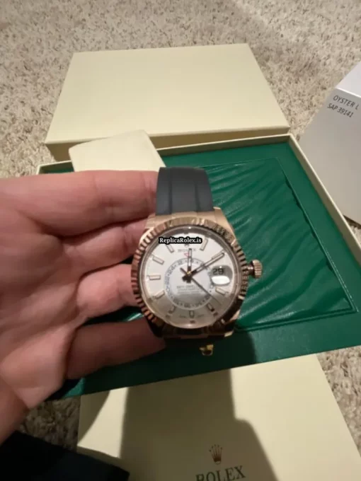 Quality Copies Rolex Sky-dweller 326235 Caliber 9001 Automatic Movement 42mm Rose Gold Case Mens/unisex Watch - Image 7