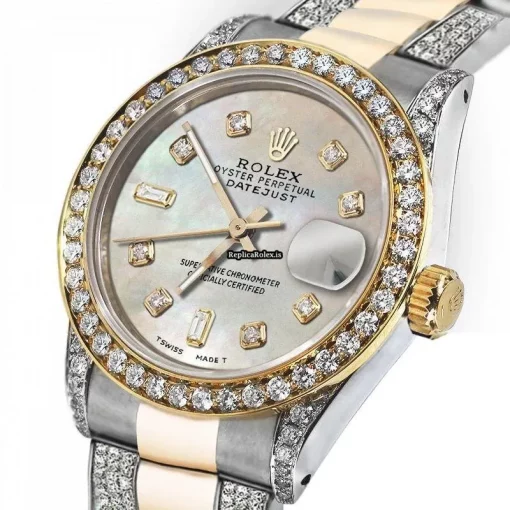 Ideal Replica Rolex Datejust 68173 Automatic Movement 31mm Gold/steel Case Womens Watch - Image 2