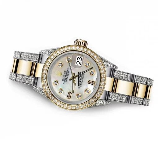Ideal Replica Rolex Datejust 68173 Automatic Movement 31mm Gold/steel Case Womens Watch - Image 4