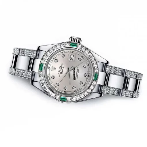 Attractive Copy Rolex Oyster Perpetual Lady Date 69160 Automatic Movement 26mm Steel Case Womens Watch - Image 2