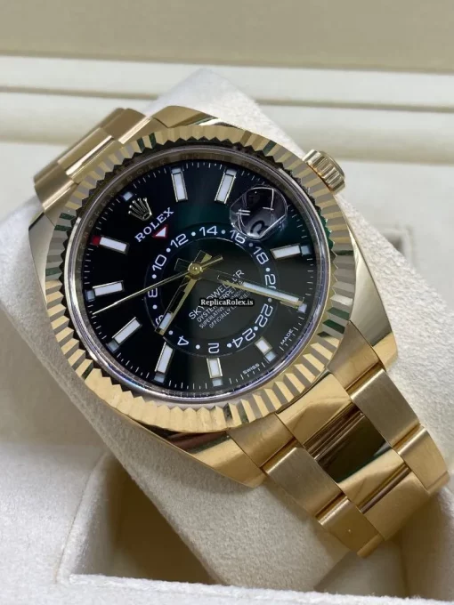 Fabulous Replica Rolex Sky-dweller 326938 Caliber 9001 Automatic Movement 42mm Yellow Gold Case Mens/unisex Watch