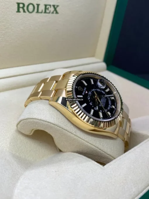 Fabulous Replica Rolex Sky-dweller 326938 Caliber 9001 Automatic Movement 42mm Yellow Gold Case Mens/unisex Watch - Image 8