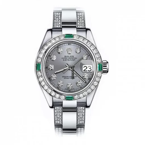 Defect Fake Rolex Oyster Perpetual Lady Date 69160 Automatic Movement 26mm Steel Case Womens Watch