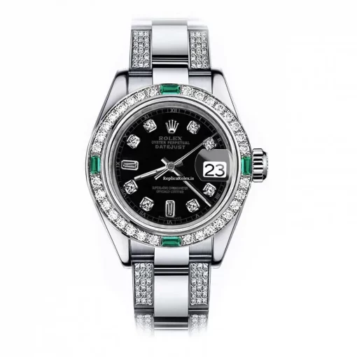 Ideal Fake Rolex Oyster Perpetual Lady Date 69160 Automatic Movement 26mm Steel Case Womens Watch