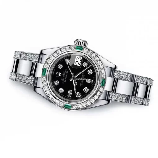 Ideal Fake Rolex Oyster Perpetual Lady Date 69160 Automatic Movement 26mm Steel Case Womens Watch - Image 2