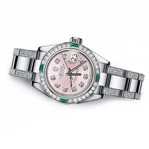 Wonderful Replica Rolex Oyster Perpetual Lady Date 69160 Automatic Movement 26mm Steel Case Womens Watch - Image 2