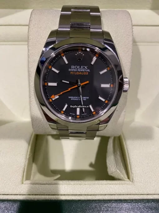 Perfect Replica Rolex Milgauss 116400 Caliber 3131 Automatic Movement 40mm Steel Case Mens/unisex Watch - Image 2