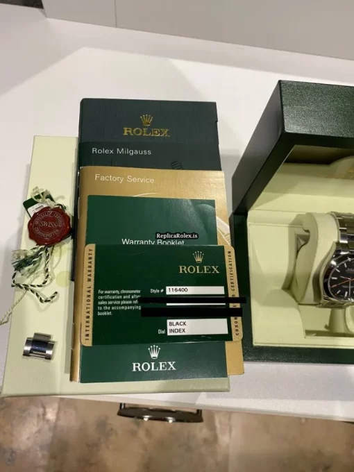 Perfect Replica Rolex Milgauss 116400 Caliber 3131 Automatic Movement 40mm Steel Case Mens/unisex Watch - Image 3
