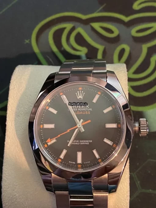Perfect Replica Rolex Milgauss 116400 Caliber 3131 Automatic Movement 40mm Steel Case Mens/unisex Watch - Image 5