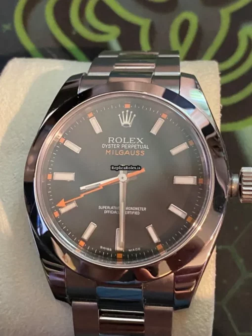 Perfect Replica Rolex Milgauss 116400 Caliber 3131 Automatic Movement 40mm Steel Case Mens/unisex Watch - Image 6