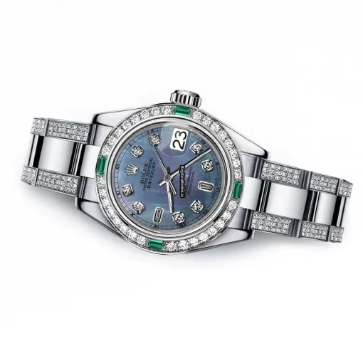 Beautiful Replica Rolex Oyster Perpetual Lady Date 69160 Automatic Movement 26mm Steel Case Womens Watch - Image 2