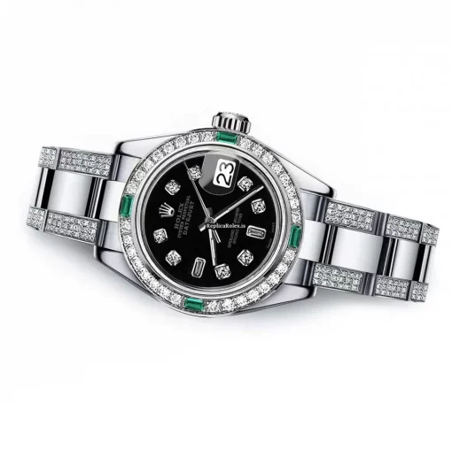 Amazing Copies Rolex Oyster Perpetual Lady Date 69160 Automatic Movement 26mm Steel Case Womens Watch - Image 2