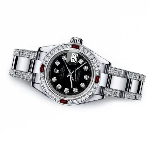 Luxury Fake Rolex Oyster Perpetual Lady Date 69160 Automatic Movement 26mm Steel Case Womens Watch - Image 2