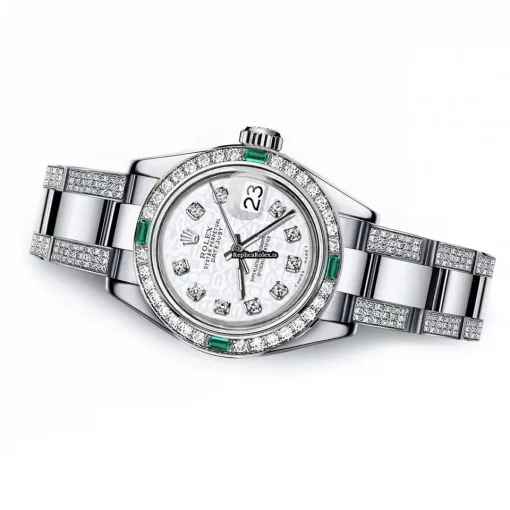 Good Imitation Rolex Oyster Perpetual Lady Date 69160 Automatic Movement 26mm Steel Case Womens Watch - Image 2