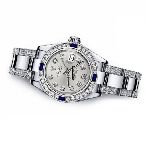 Remarkable Replica Rolex Oyster Perpetual Lady Date 69160 Automatic Movement 26mm Steel Case Womens Watch - Image 2