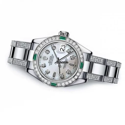 Appealing Fakes Rolex Oyster Perpetual Lady Date 69160 Automatic Movement 26mm Steel Case Womens Watch - Image 2