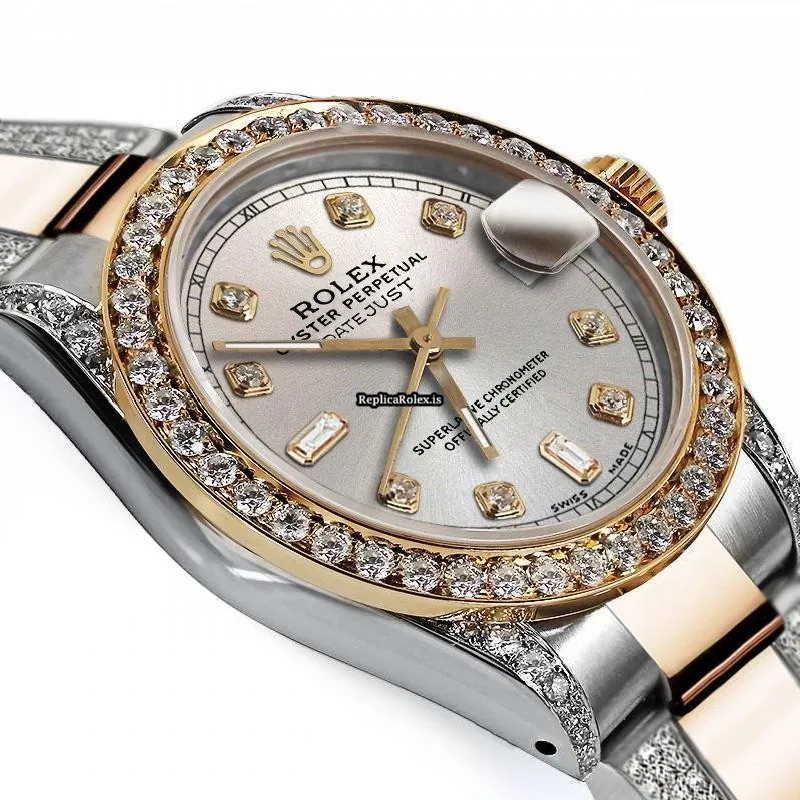 Fantastic Replica Rolex Datejust 68173 Automatic Movement 31mm Gold/steel Case Womens Watch - Image 3