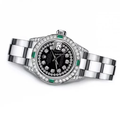 Beautiful Replicas Rolex Oyster Perpetual Lady Date 69160 Automatic Movement 26mm Steel Case Womens Watch - Image 2