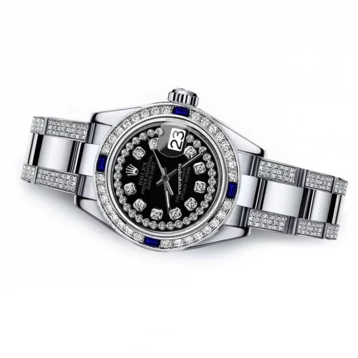 Fantastic Fake Rolex Oyster Perpetual Lady Date 69160 Automatic Movement 26mm Steel Case Womens Watch - Image 2