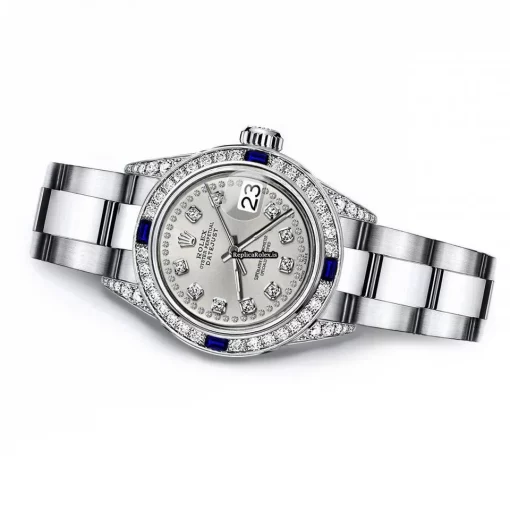 Great Fake Rolex Oyster Perpetual Lady Date 69160 Automatic Movement 26mm Steel Case Womens Watch - Image 2