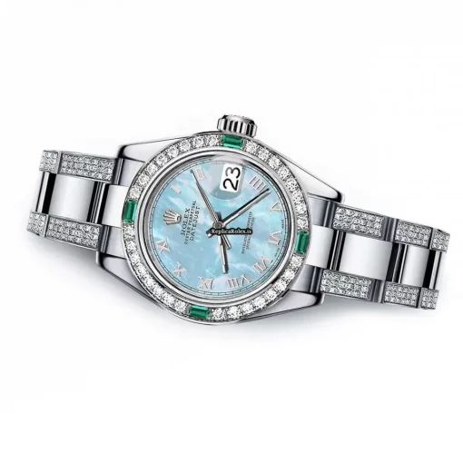 Cool Replica Rolex Oyster Perpetual Lady Date 69160 Automatic Movement 26mm Steel Case Womens Watch - Image 2