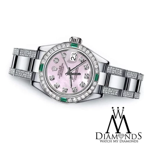 High Quality Replica Rolex Oyster Perpetual Lady Date 69160 Automatic Movement 26mm Steel Case Womens Watch - Image 2
