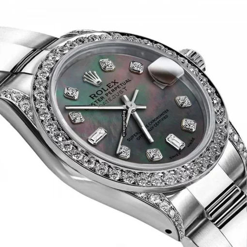 Fantastic Clone Rolex Oyster Perpetual Lady Date 69160 Automatic Movement 26mm Steel Case Womens Watch - Image 2