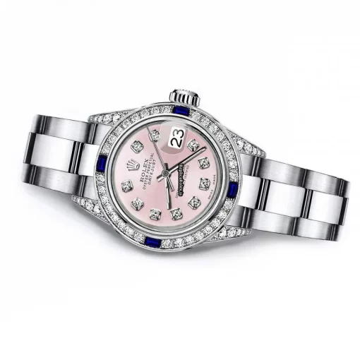 Fantastic Fake Rolex Oyster Perpetual Lady Date 69160 Automatic Movement 26mm Steel Case Womens Watch - Image 2