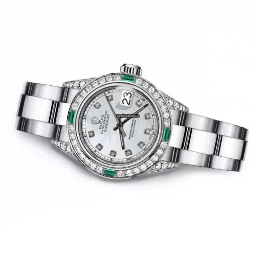 Recommend Replica Rolex Oyster Perpetual Lady Date 69160 Automatic Movement 26mm Steel Case Womens Watch - Image 2