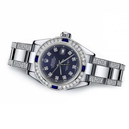 Pleasing Knockoff Rolex Oyster Perpetual Lady Date 69160 Automatic Movement 26mm Steel Case Womens Watch - Image 2