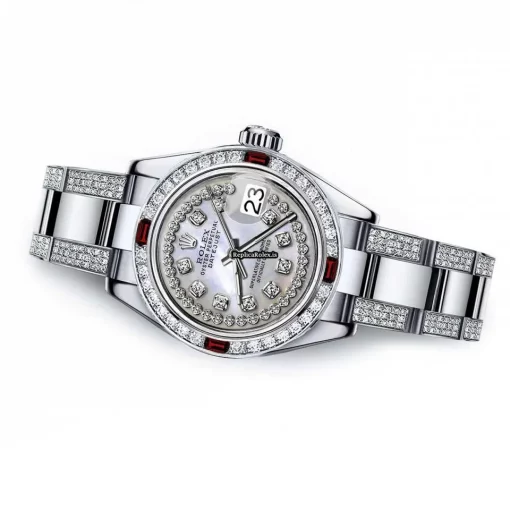 Distinctive Replica Rolex Oyster Perpetual Lady Date 69160 Automatic Movement 26mm Steel Case Womens Watch - Image 2