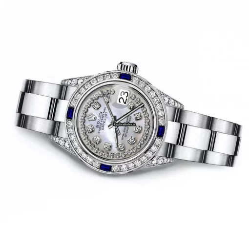 Superb Replica Rolex Oyster Perpetual Lady Date 69160 Automatic Movement 26mm Steel Case Womens Watch - Image 2