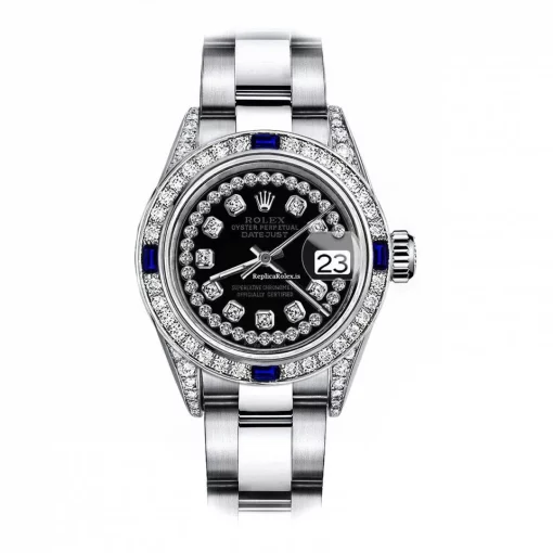 Lovely Replica Rolex Oyster Perpetual Lady Date 69160 Automatic Movement 26mm Steel Case Womens Watch