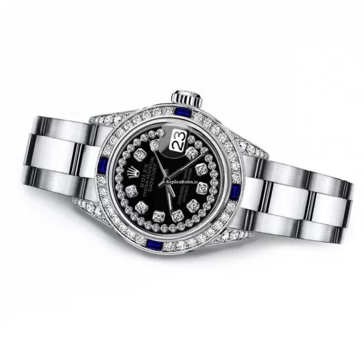 Lovely Replica Rolex Oyster Perpetual Lady Date 69160 Automatic Movement 26mm Steel Case Womens Watch - Image 2