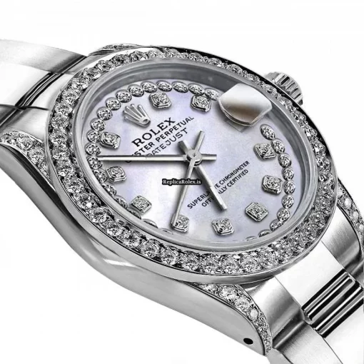 Top Replica Rolex Oyster Perpetual Lady Date 69160 Automatic Movement 26mm Steel Case Womens Watch - Image 2