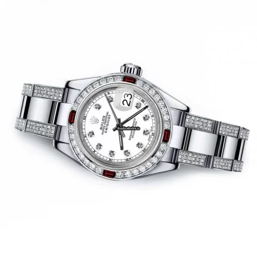 Fantastic Clone Rolex Oyster Perpetual Lady Date 69160 Automatic Movement 26mm Steel Case Womens Watch - Image 2