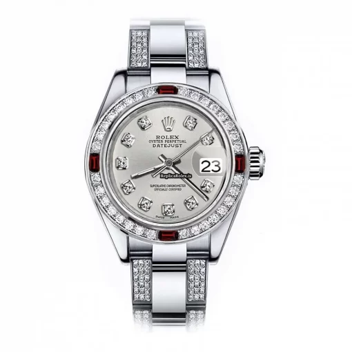 Neat Fake Rolex Oyster Perpetual Lady Date 69160 Automatic Movement 26mm Steel Case Womens Watch
