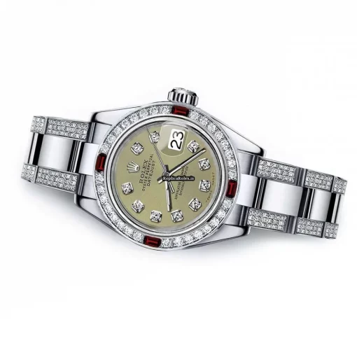 Best Replica Rolex Oyster Perpetual Lady Date 69160 Automatic Movement 26mm Steel Case Womens Watch - Image 2