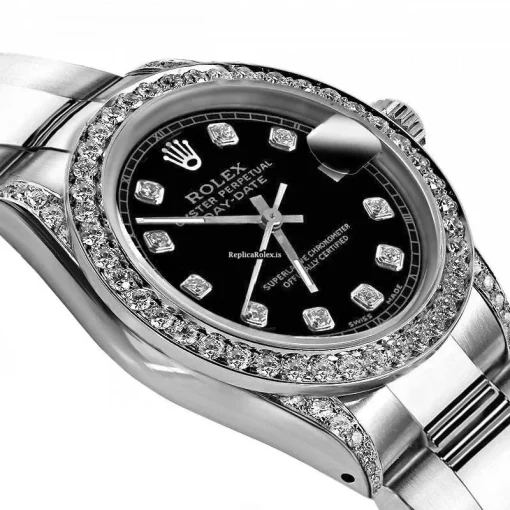 Well Made Fake Rolex Oyster Perpetual Lady Date 69160 Automatic Movement 26mm Steel Case Womens Watch - Image 2