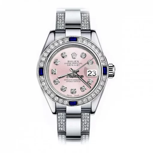 Stylish Fake Rolex Oyster Perpetual Lady Date 69160 Automatic Movement 26mm Steel Case Womens Watch